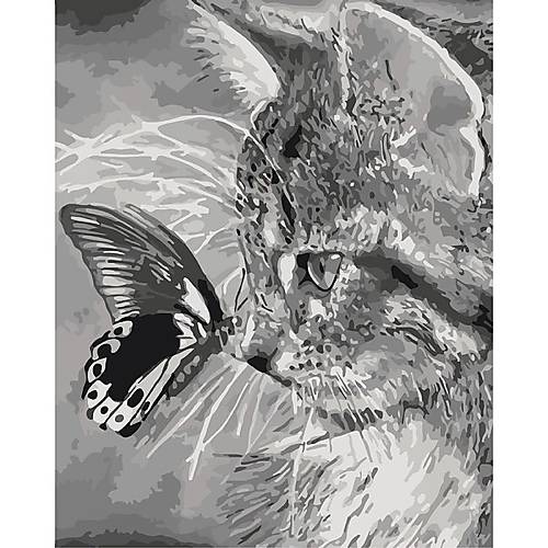

Картина по номерам «Котенок и бабочка» Идейка (КНО2499)