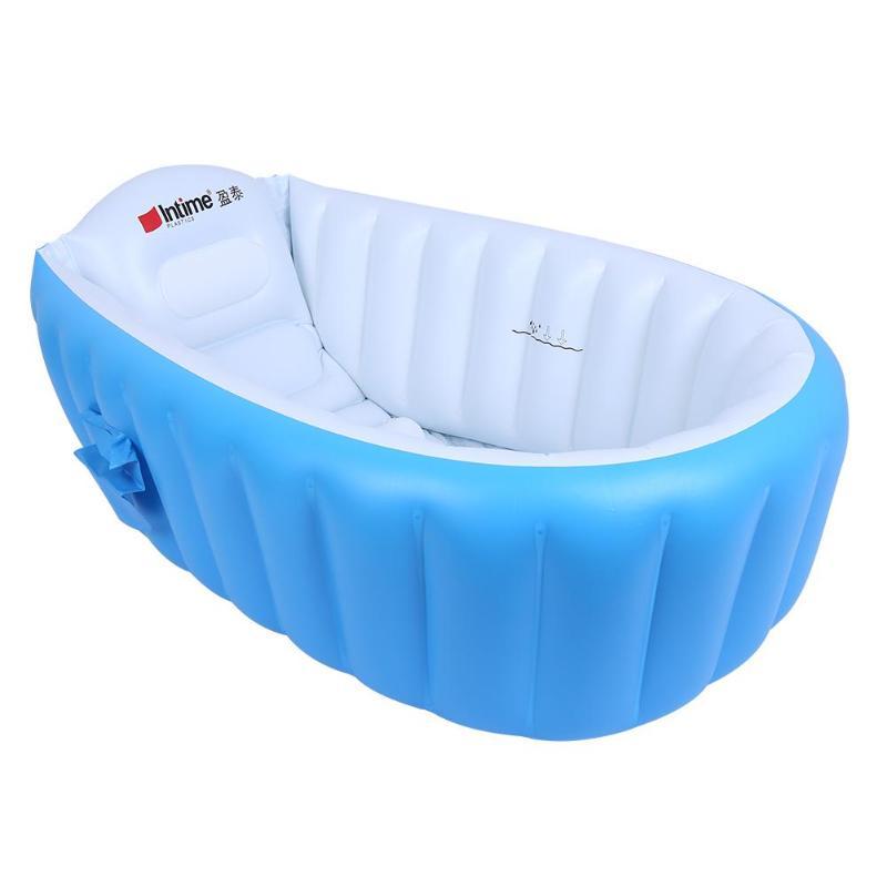 

Надувная ванночка детская для купания плюс насос Intime Baby Bath Tub Синяя