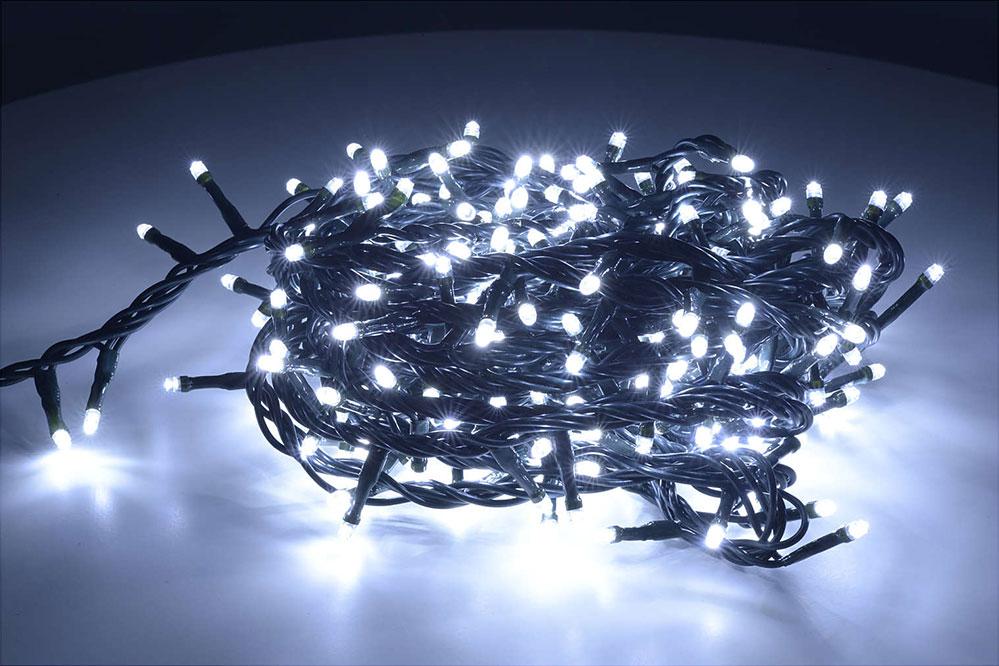 

Гирлянда новогодняя на 300 лампочек LED, белая подсветка, чёрный кабель, 13 м (1000158-Black-0)