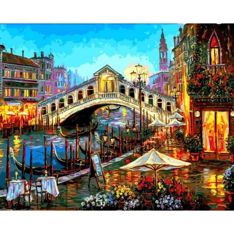 

Картина по номерам Q2173 Бистро Гранд-канал Венеция, 40x50 см., Mariposa