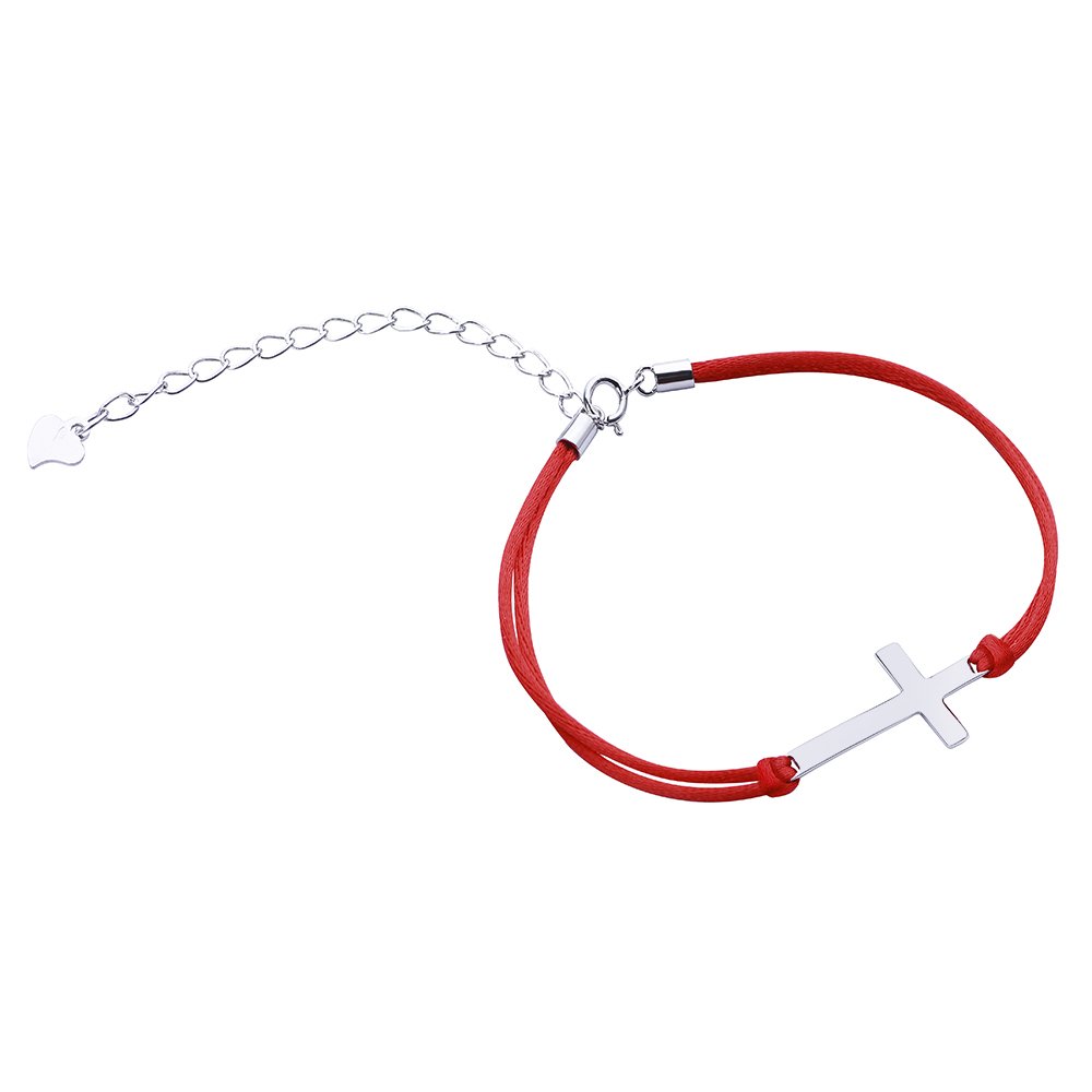 

Серебряный браслет SILVEX925 Крест из красной шелковой нити модели Б2К/905