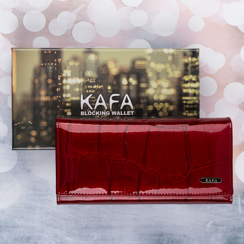 

Кошелек женский кожаный Kafa RFID BE501 красный