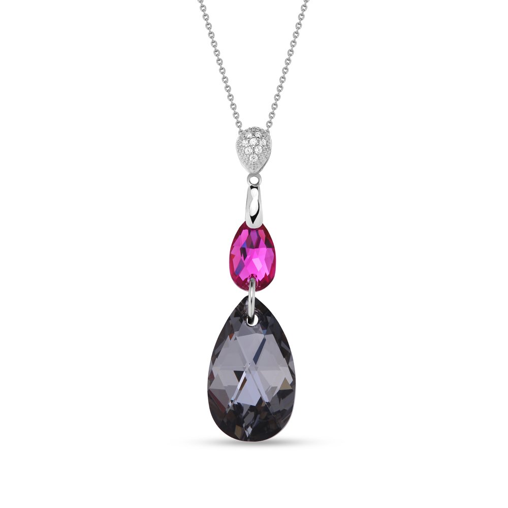 

Серебряный кулон c цепочкой SPARK Double Drop со Swarovski модели NC323061061FSN
