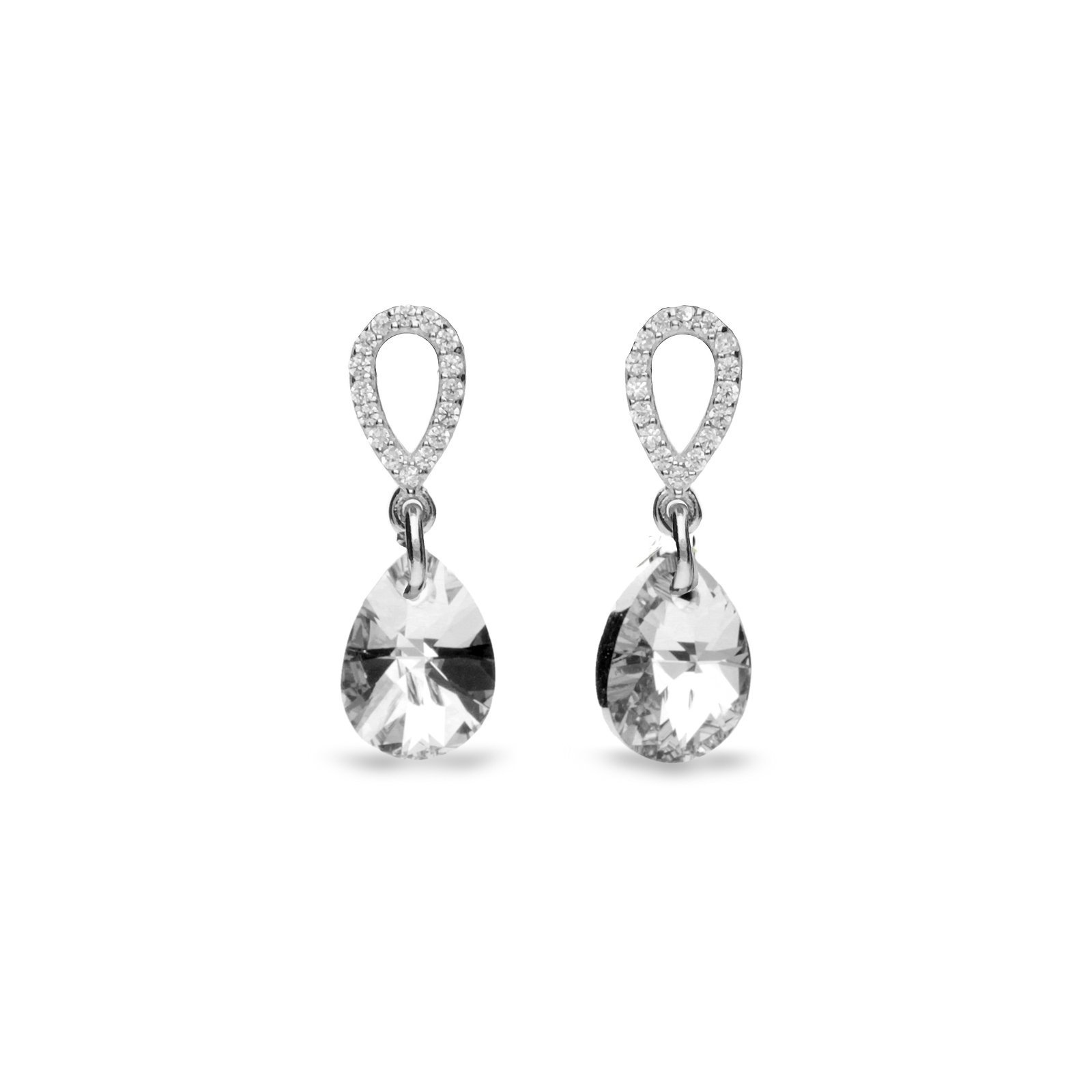 

Серебряные серьги SPARK Pear Drop со Swarovski модели KC612810C
