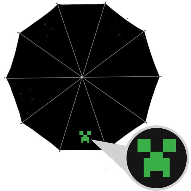 

Зонт Minecraft Creeper автомат чёрный