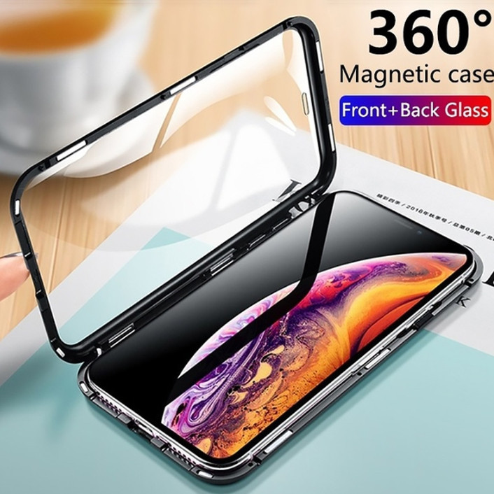 

Магнитный чехол со стеклянной передней и задней панелью для Xiaomi Redmi 8