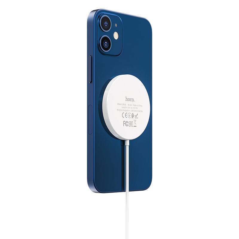 

Магнитная беспроводная зарядка для iPhone 12 HOCO magnetic wireless fast charger CW28 |15W| White