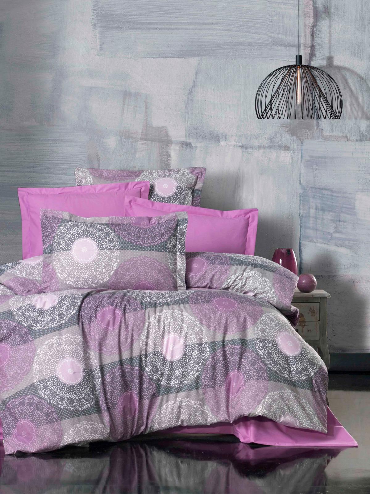 

Постельное белье CottonTwill турецкое Кушадасы, роспись сирень Семейный комплект