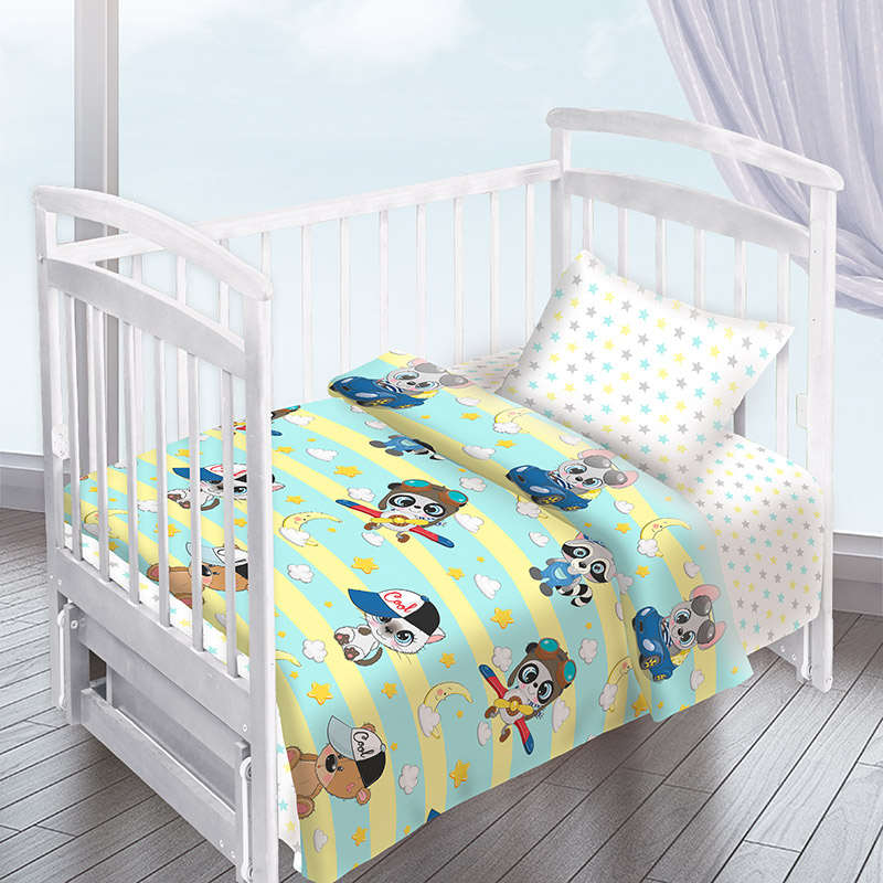 

Постельное белье ХБК Тейково мышонок, мишка и котик "Малыши мальчики" Детский комплект