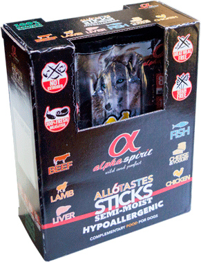 

Полувлажные лакомства для собак Alpha Spirit sticks all 6 tastes in one 24 шт 240 г (as53024) (8437013576949)