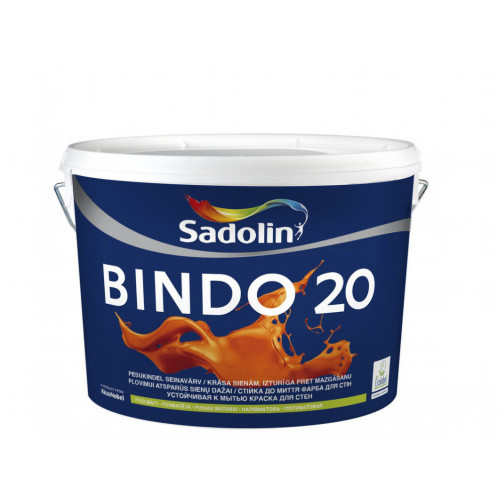 

Краска для стен Sadolin Bindo 20 белая полуматовая моющаяся