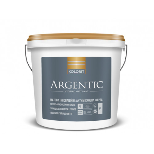 

Краска интерьерная антимикробная Kolorit Argentic для стен и потолков белая