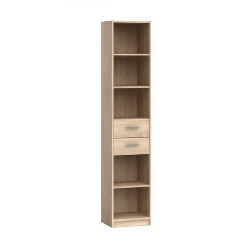 

Высокий книжный шкаф с ящиками и нишами для гостиной Nepo Plus Black Red White 40x197x34 (NEPO_PLUS_REG2S/40) 011600