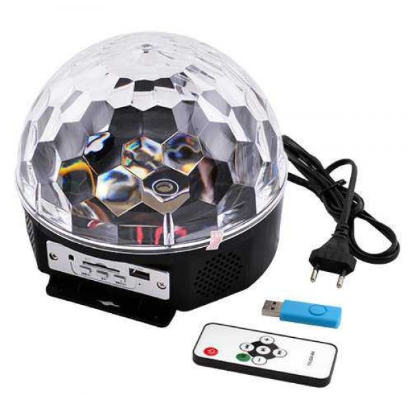 

Светодиодный диско шар MAGIC BALL MP-3 Светомузыка USB Bluetooth Пульт