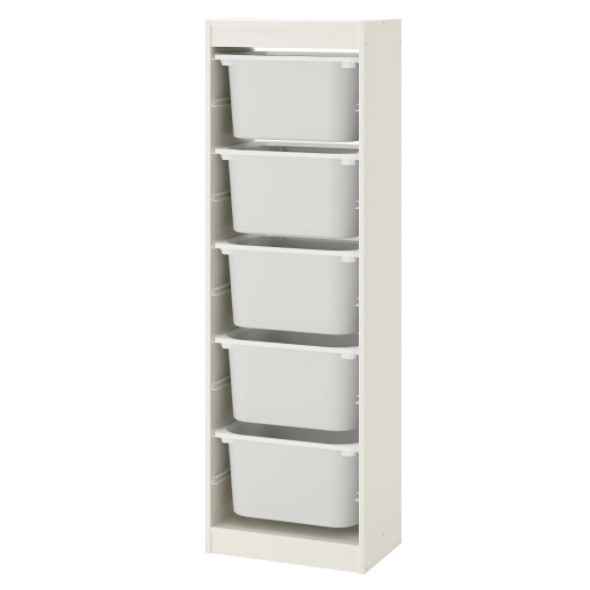 

Стелаж для іграшок Ikea Trofast білий 46х30х145 см. і 5 білих ящиків