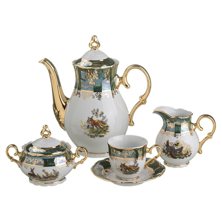 

Кофейный сервиз Moritz Zdekauer фарфор 871 Magnolia 9 пр.