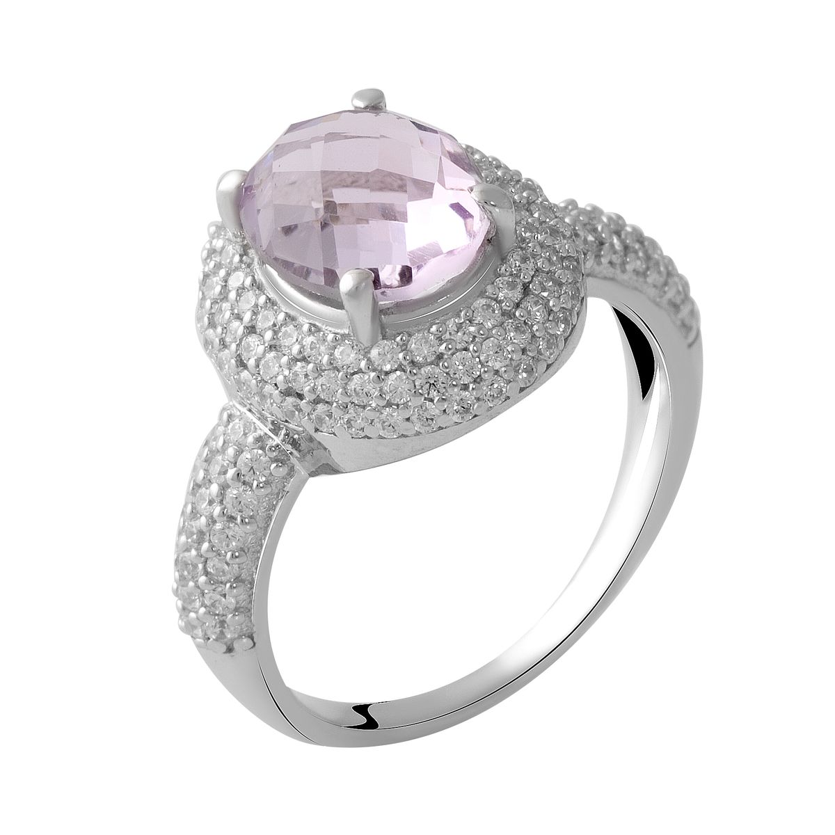 

Серебряное кольцо LAMIA с натуральным аметистом 2.43ct 18 размер