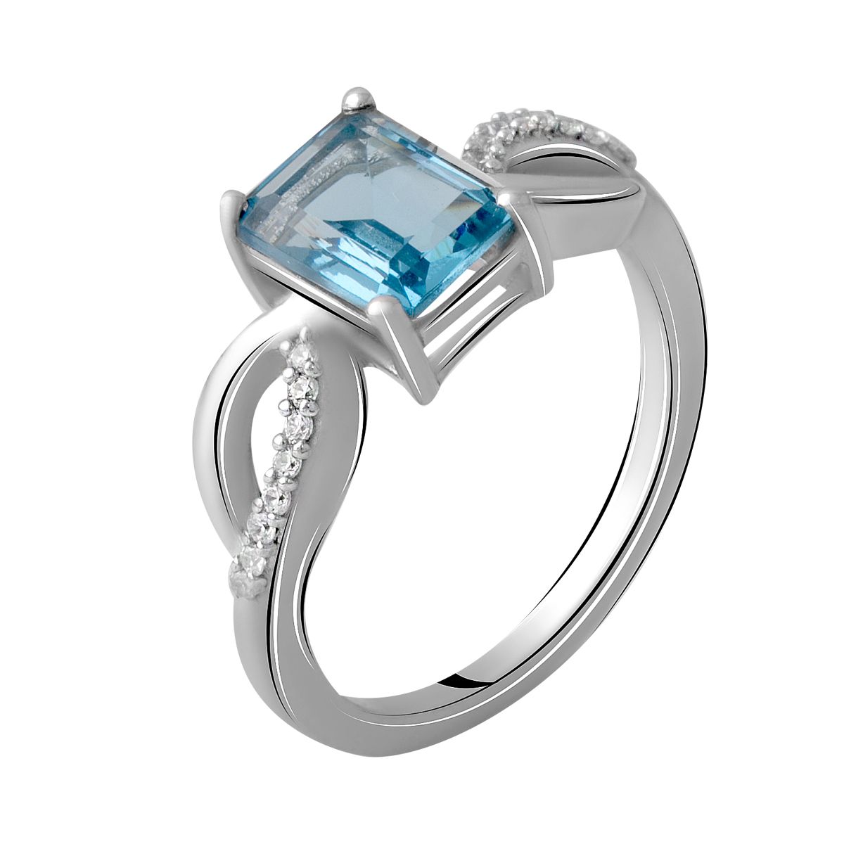 

Серебряное кольцо LAMIA с натуральным топазом Лондон Блю 2.039ct 18 размер