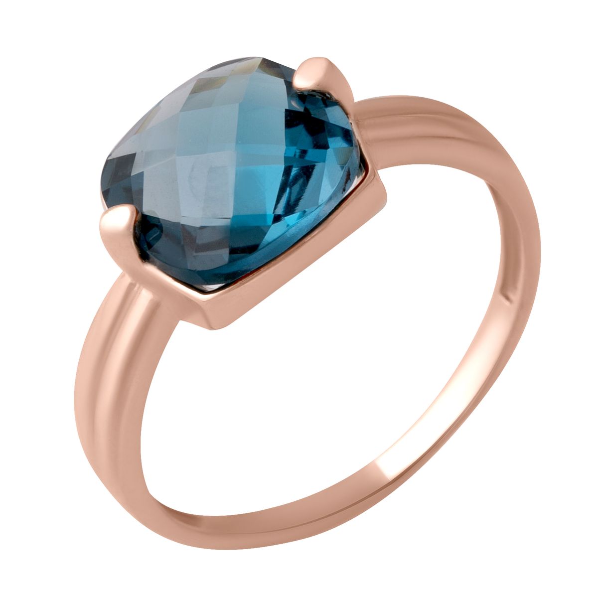 

Золотое кольцо LAMIA с натуральным топазом Лондон Блю 5.56ct 18 размер