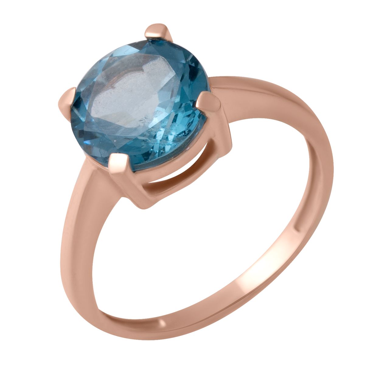 

Золотое кольцо LAMIA с натуральным топазом Лондон Блю 3.37ct 18.5 размер