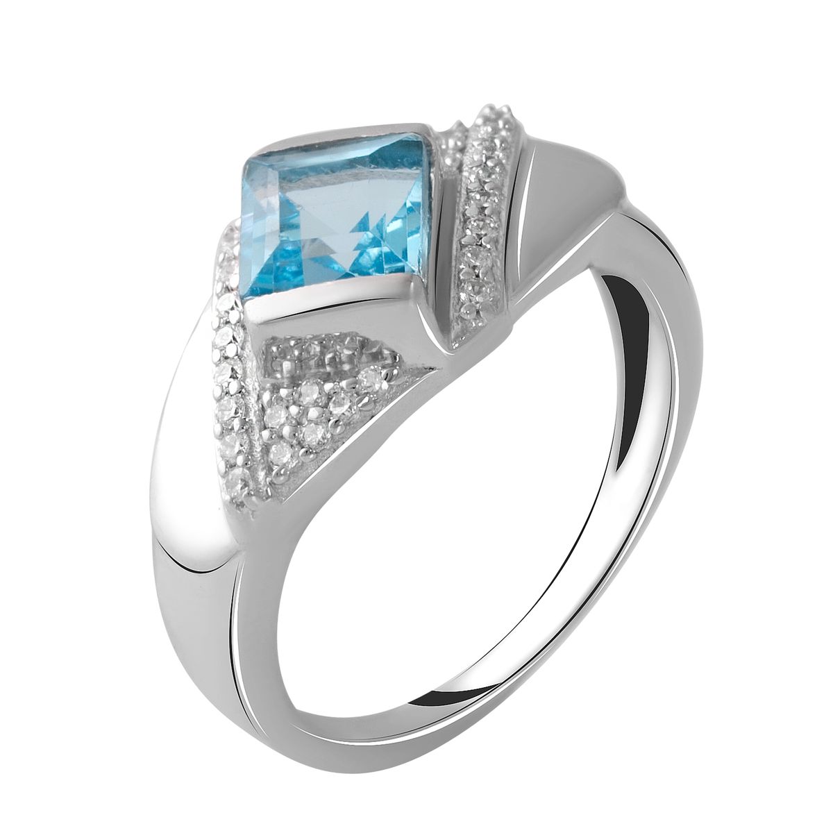 

Серебряное кольцо LAMIA с натуральным топазом 1.48ct 18 размер