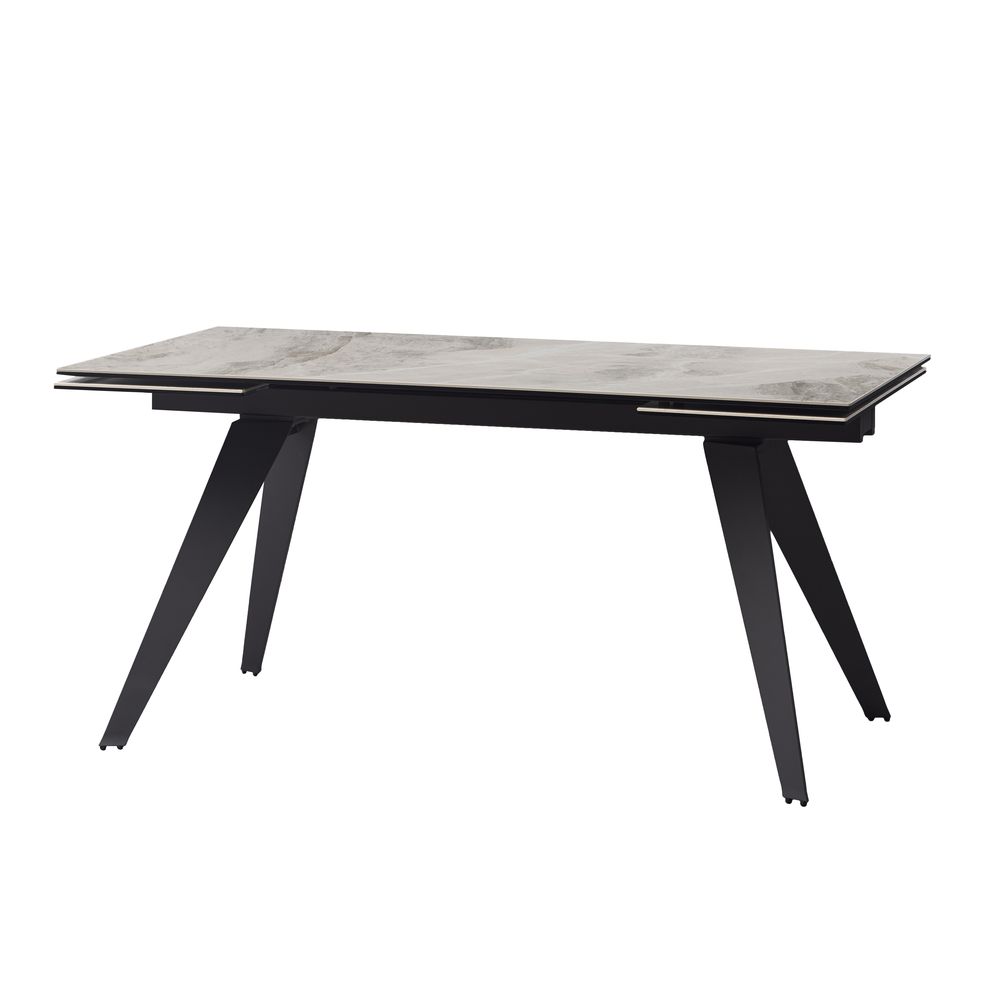 

Стол обеденный раскладной в гостиную, кухню Keen Dark Ash 160(240)x90 керамика серый/сталь графит Concepto