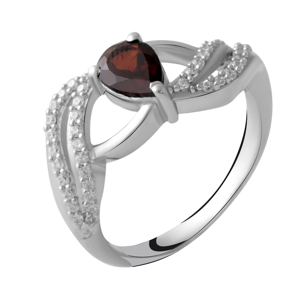 

Серебряное кольцо LAMIA с натуральным гранатом 0.83ct 18 размер
