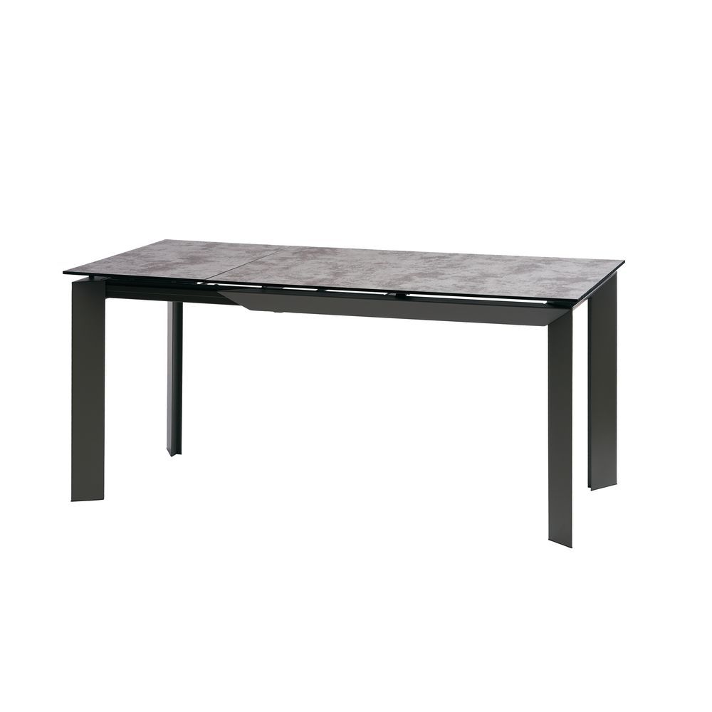 

Стол обеденный раскладной в гостиную, кухню Vermont Iron Grey 120(170)x80 стекло, сталь серый Concepto