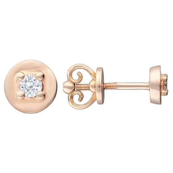 

Золотые серьги LAMIA с натуральными бриллиантом 0.16ct