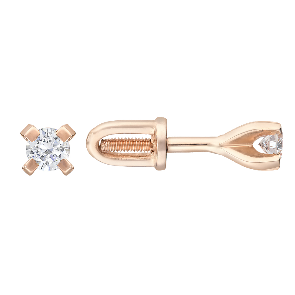 

Золотые серьги LAMIA с натуральными бриллиантом 0.12ct
