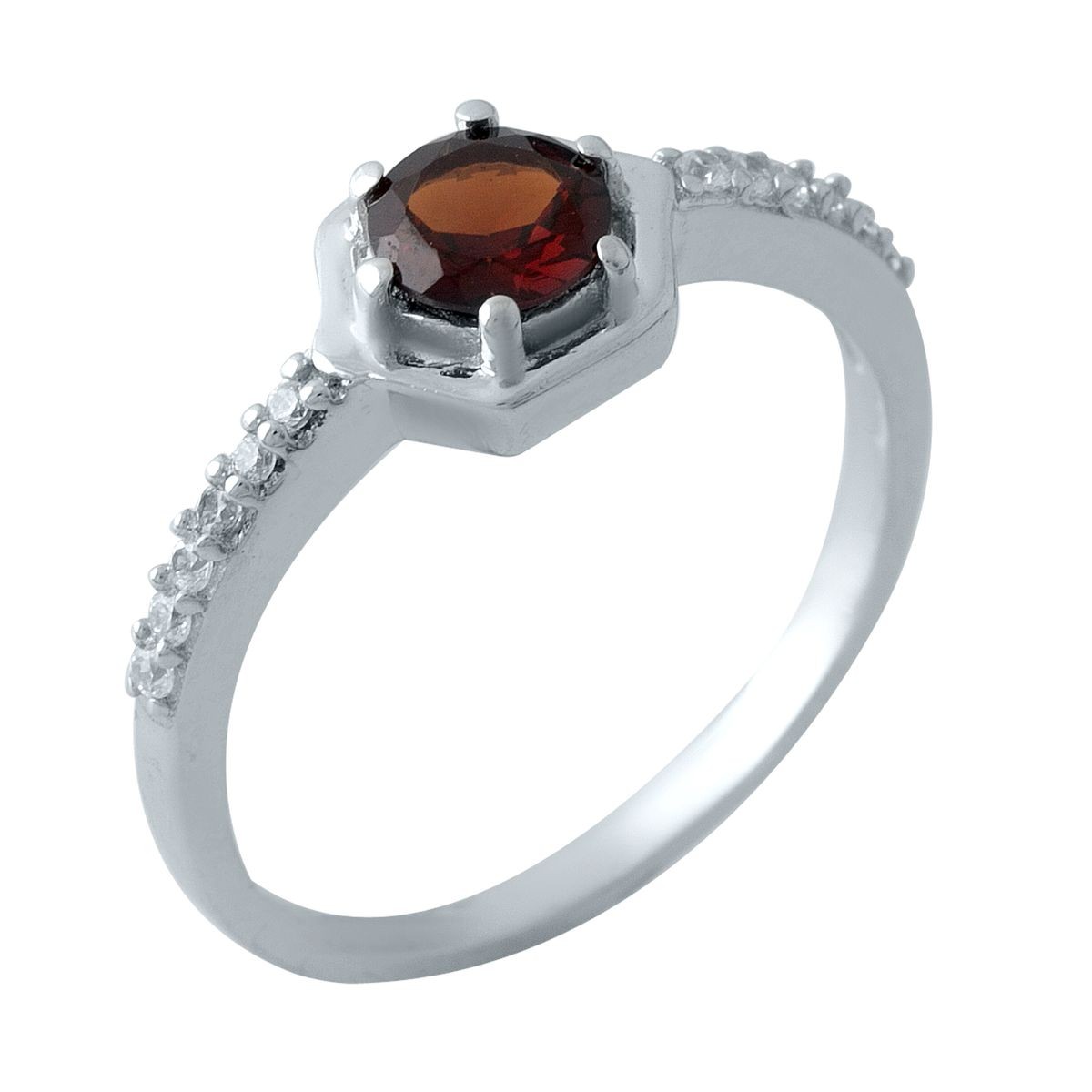 

Серебряное кольцо LAMIA с натуральным гранатом 17 размер