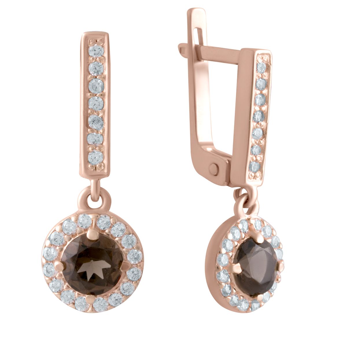 

Золотые серьги LAMIA с натуральным раухтопазом (димчатим кварцем) 0.82ct
