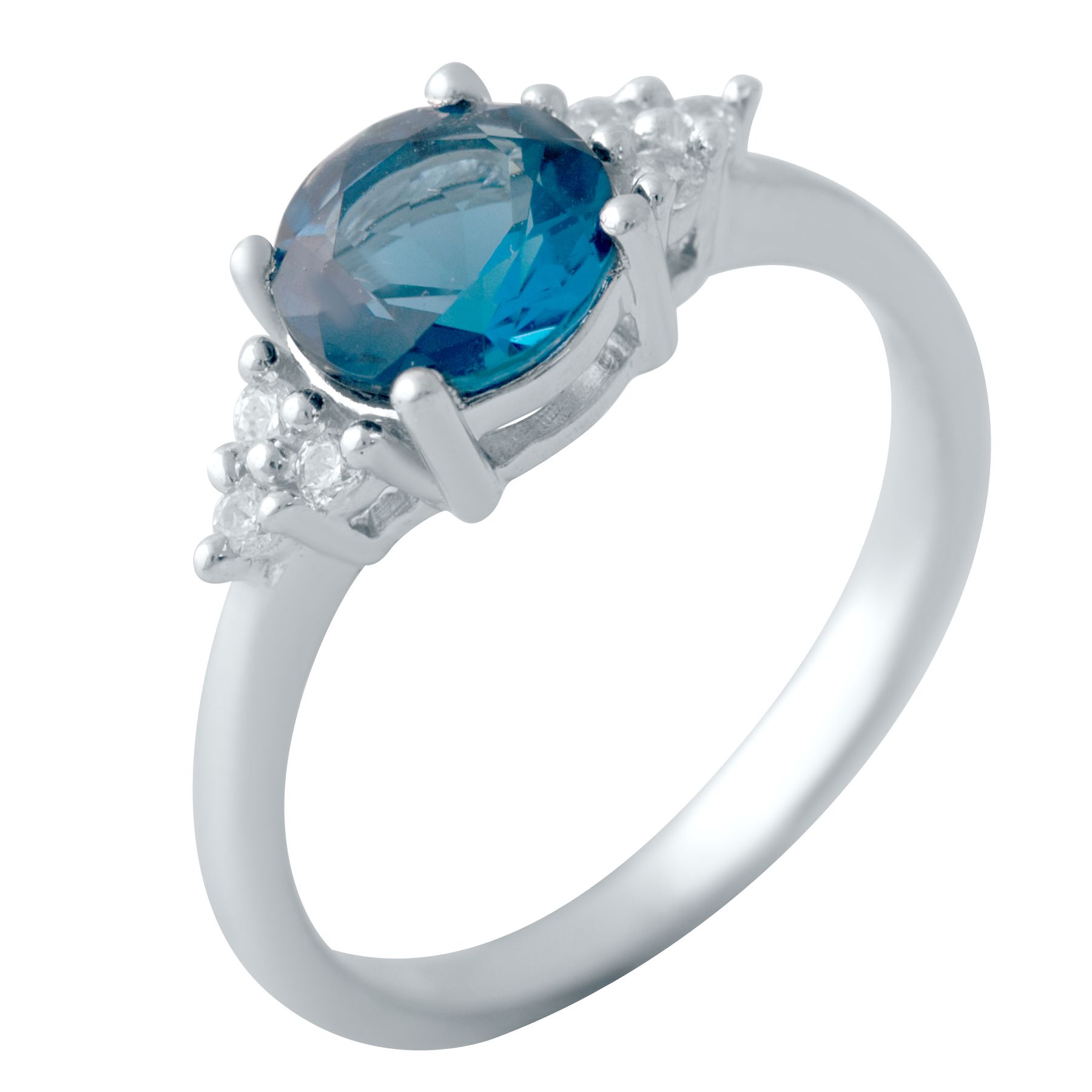 

Серебряное кольцо LAMIA с натуральным топазом Лондон Блю 1.23ct 17.5 размер