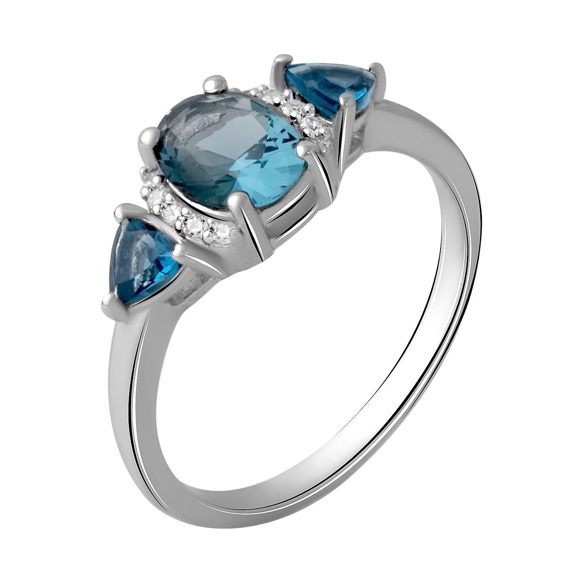 

Серебряное кольцо LAMIA с натуральным топазом Лондон Блю 1.347ct 18 размер