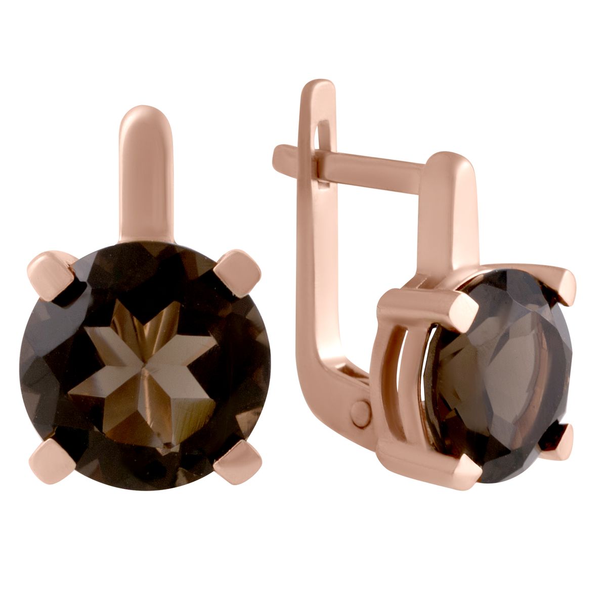 

Золотые серьги LAMIA с натуральным раухтопазом (димчатим кварцем) 5.2ct