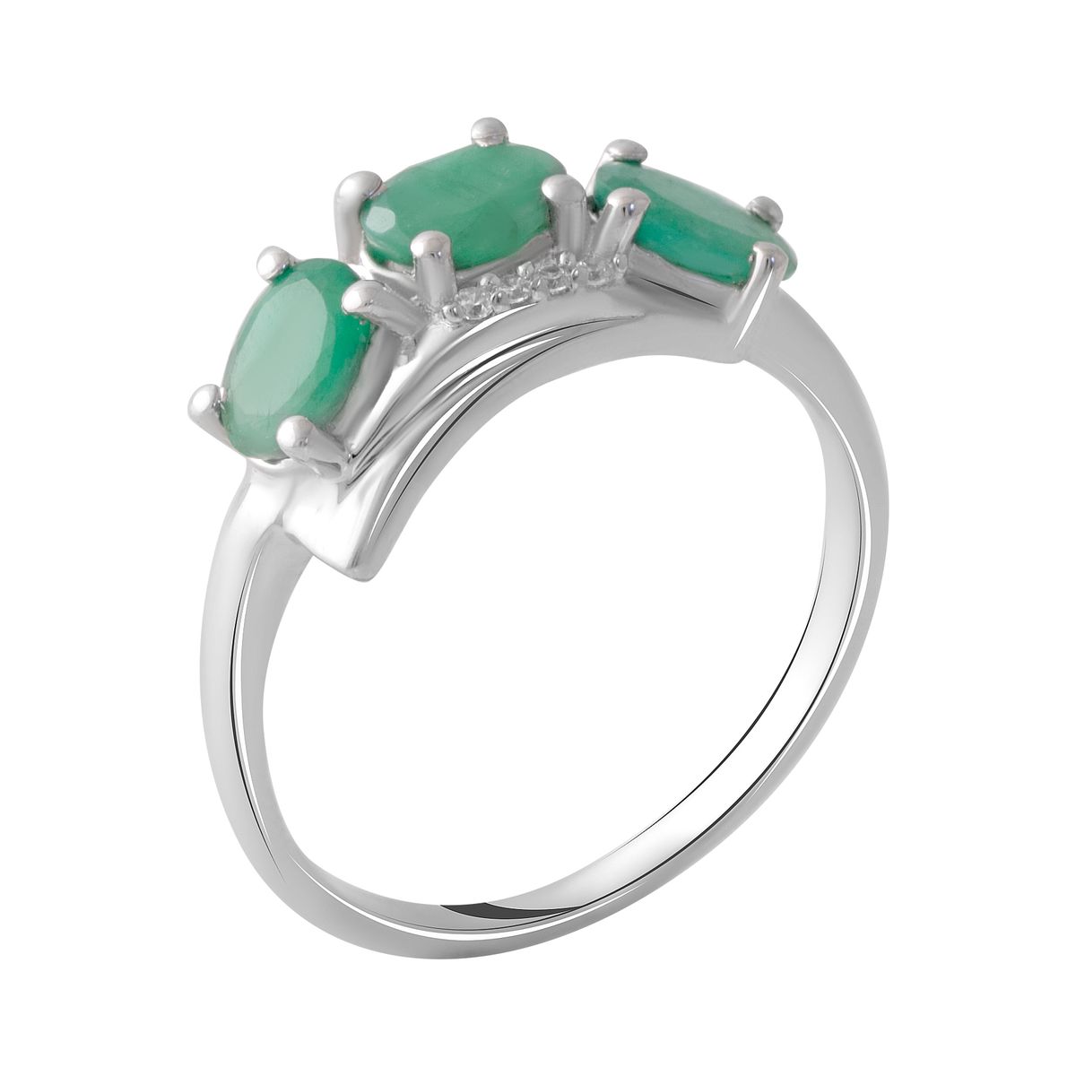 

Серебряное кольцо LAMIA с натуральным изумрудом 1.269ct 18.5 размер