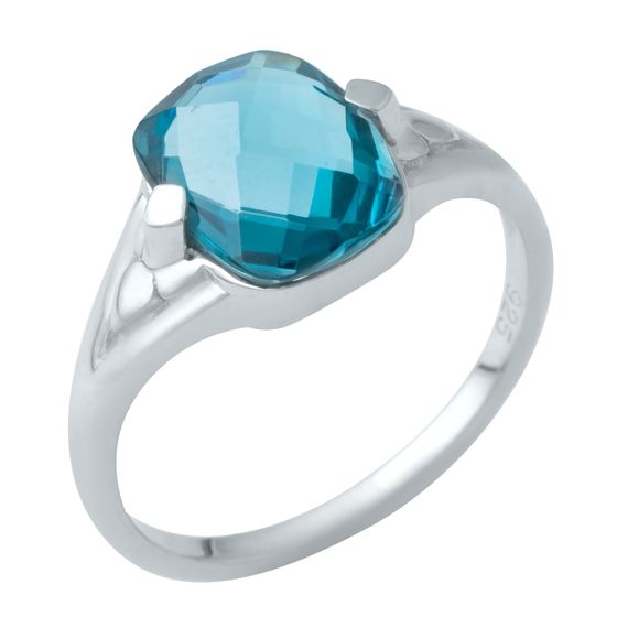 

Серебряное кольцо LAMIA с натуральным топазом Лондон Блю 2.4ct 17 размер