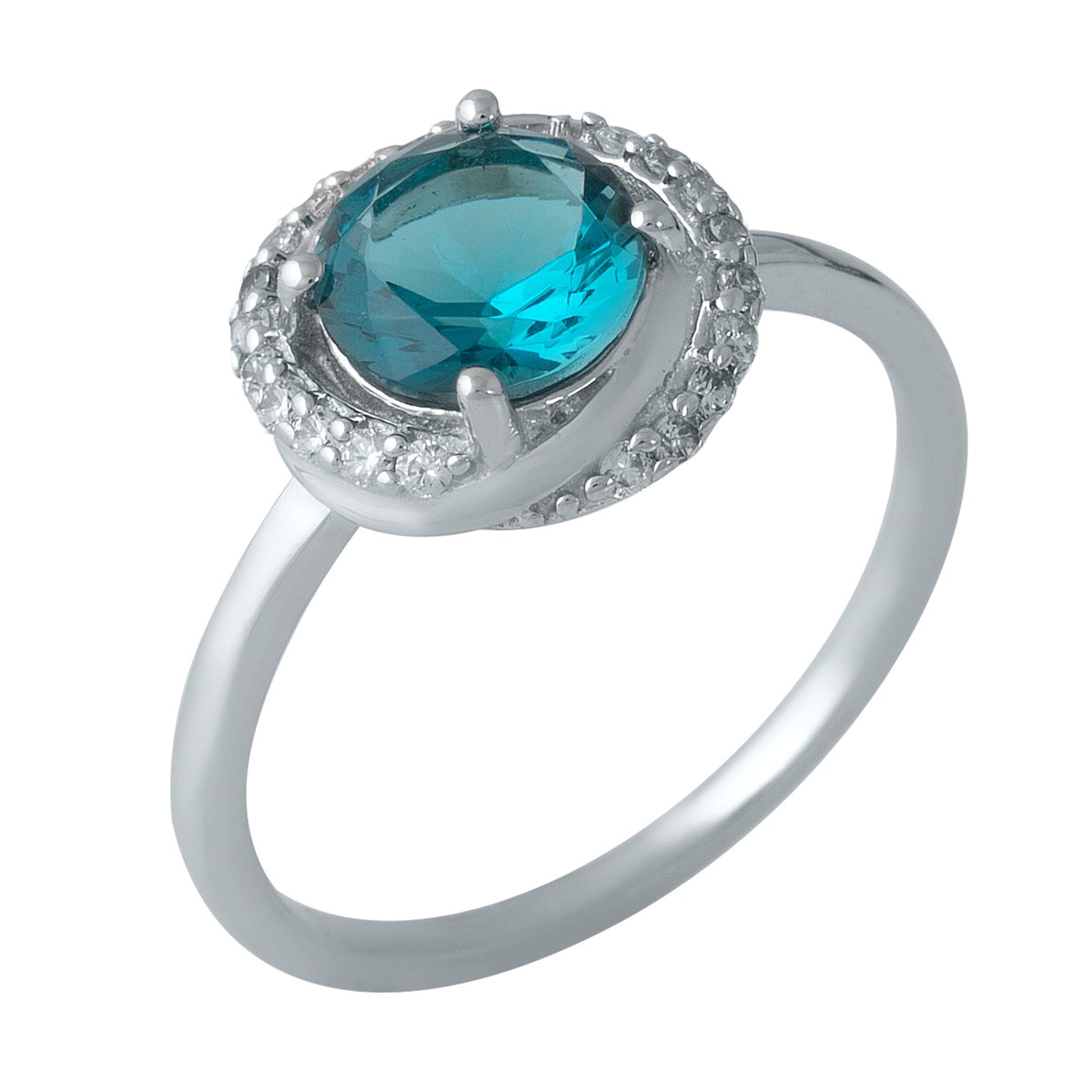 

Серебряное кольцо LAMIA с натуральным топазом Лондон Блю 1.245ct 16.5 размер