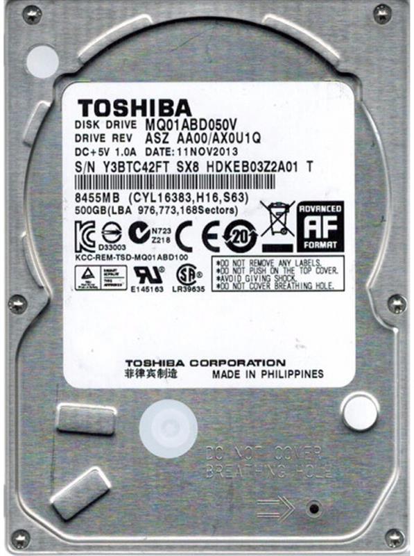 

Накопитель HDD 2.5" SATA 500GB Toshiba 5400rpm 8MB (MQ01ABD050V)