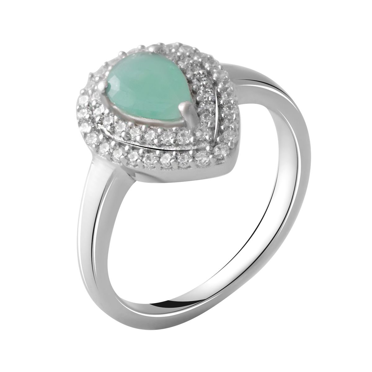 

Серебряное кольцо LAMIA с натуральным изумрудом 0.52ct 16.5 размер