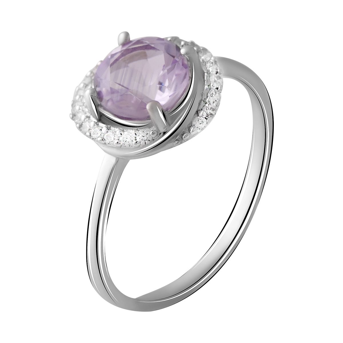 

Серебряное кольцо LAMIA с натуральным аметистом 1.44ct 17.5 размер