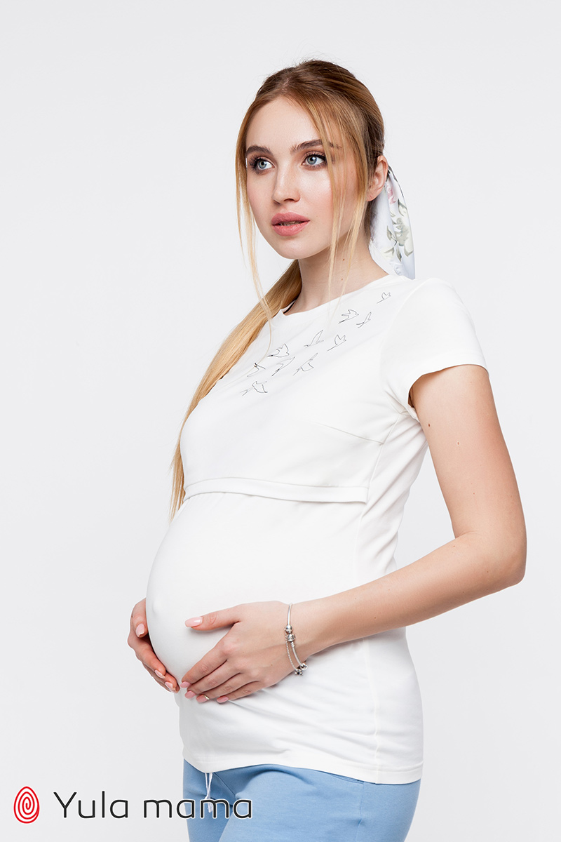 

Футболка для беременных и кормящих мам Юла Мама Romana XL Молочный NR-21.051