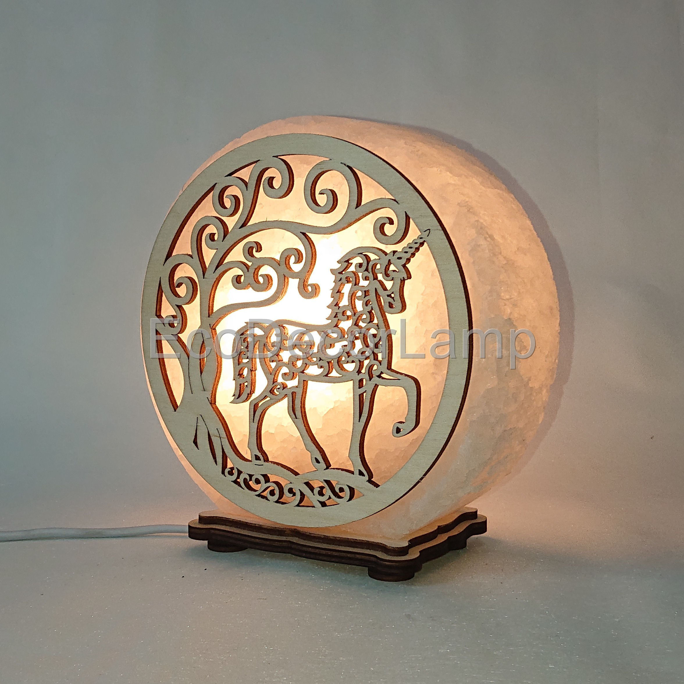 

Соляная лампа EcoDecorLamp круглый Единорог жёлтый