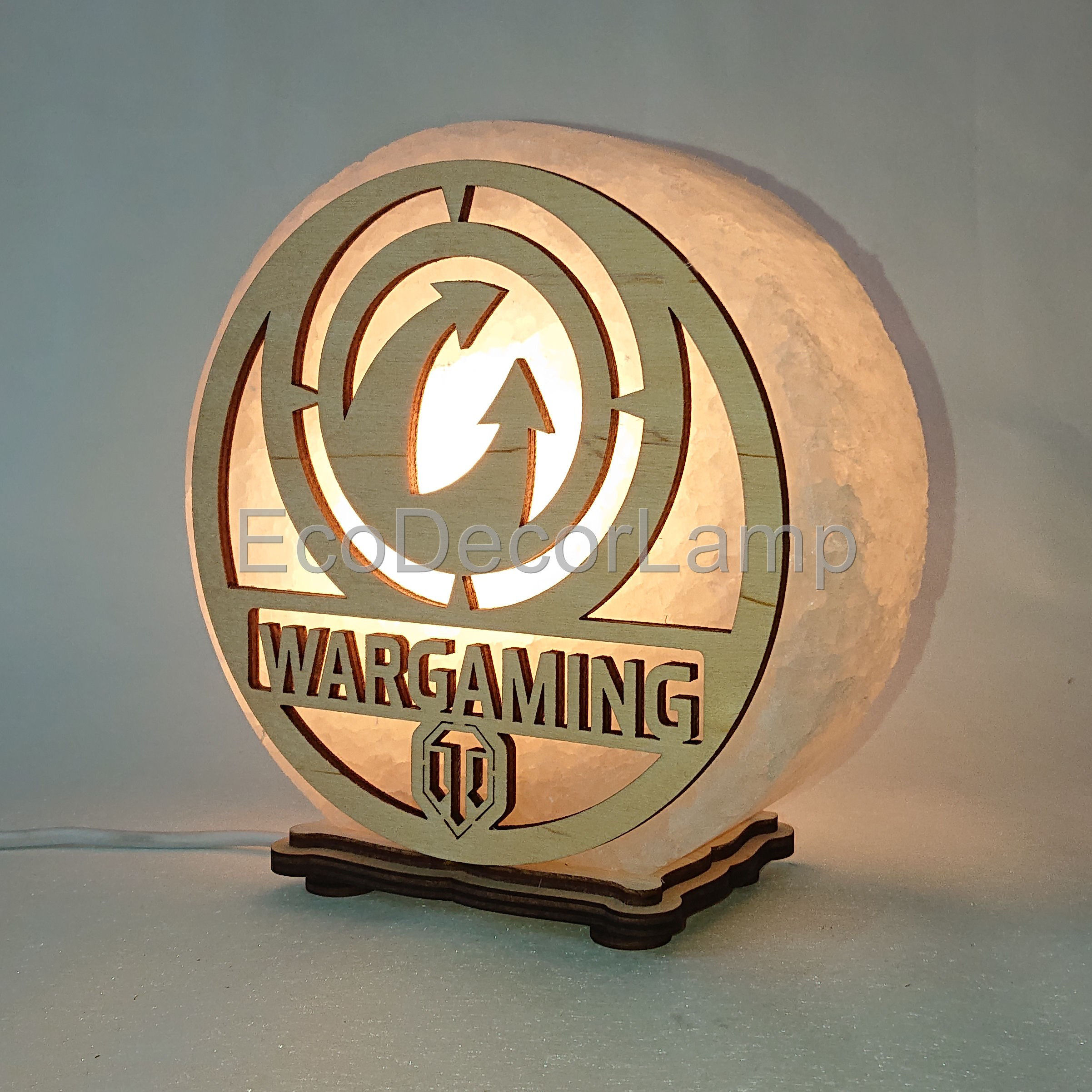 

Соляная лампа EcoDecorLamp круглый Wargaming жёлтый