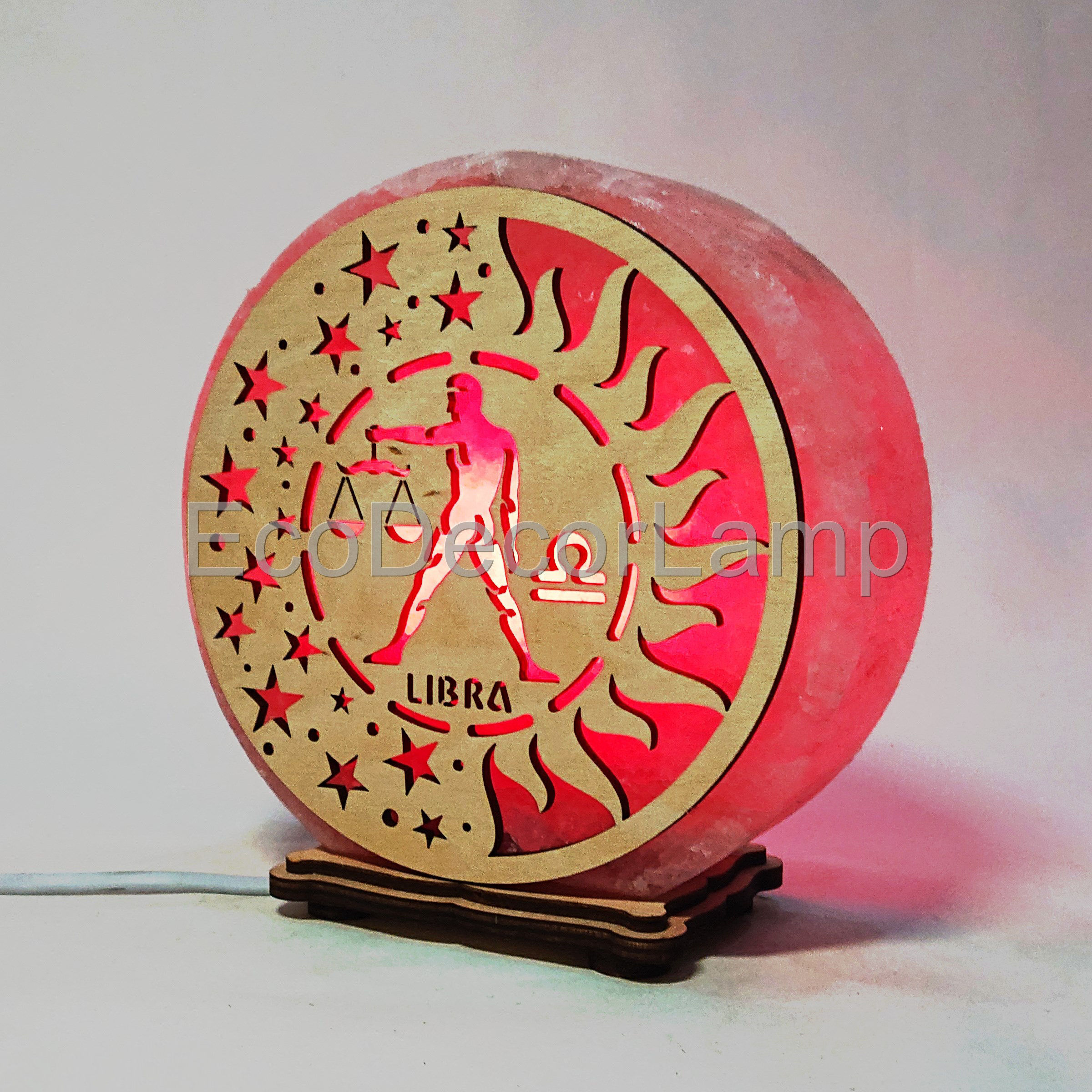 

Соляной светильник EcoDecorLamp "Весы" красный