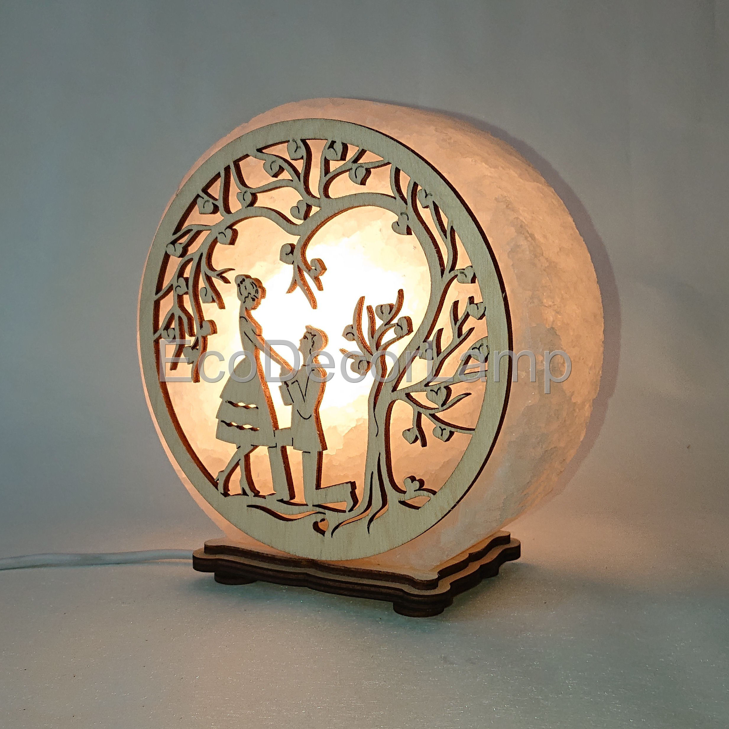 

Соляная лампа EcoDecorLamp круглый Любовь жёлтый