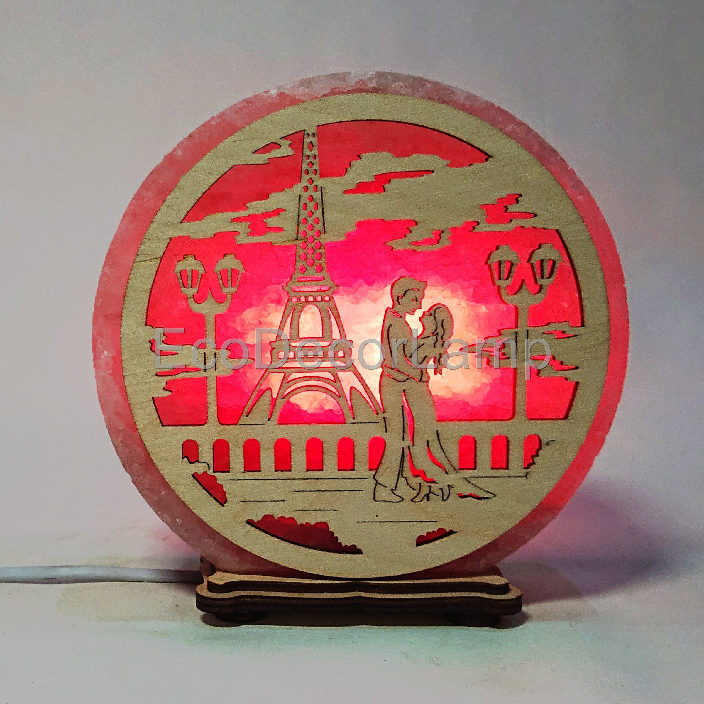 

Соляная лампа EcoDecorLamp круглый Пара Париж красный