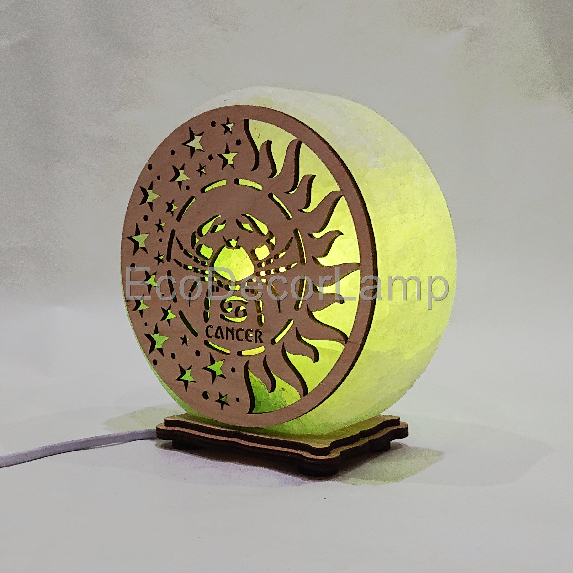 

Соляной светильник EcoDecorLamp "Рак" зелёный