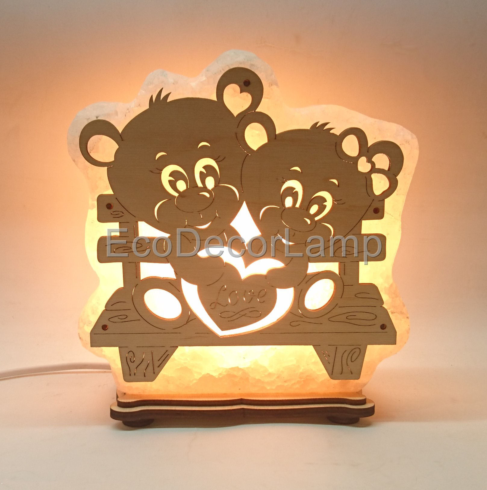 

Соляной светильник EcoDecorLamp мишки на лавочке