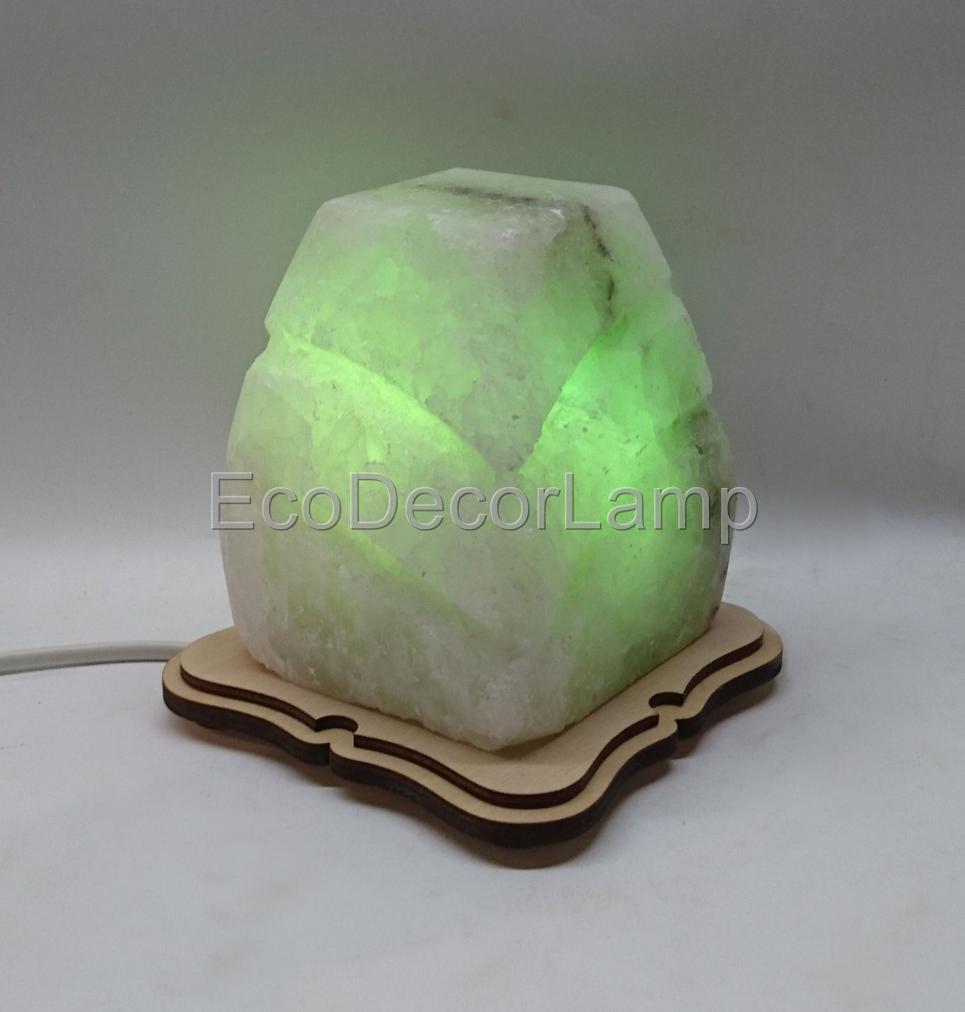 

Соляная лампа EcoDecorLamp Прямоугольник резной маленький зелёный